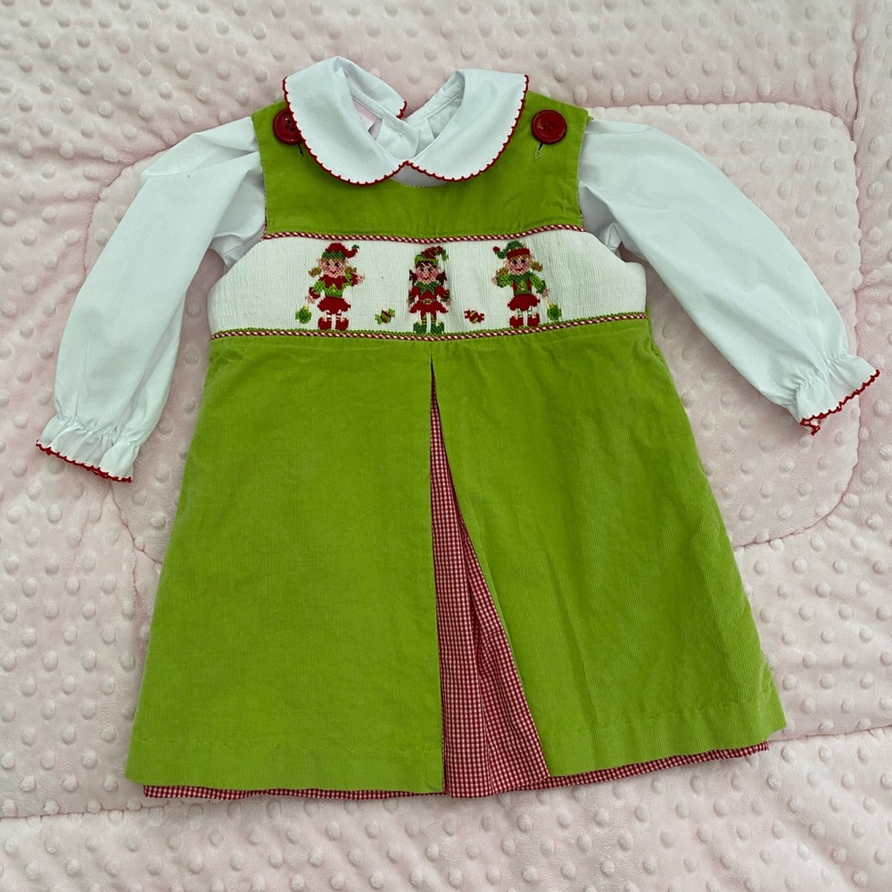 Elf Smocked Jumper plus shirt.